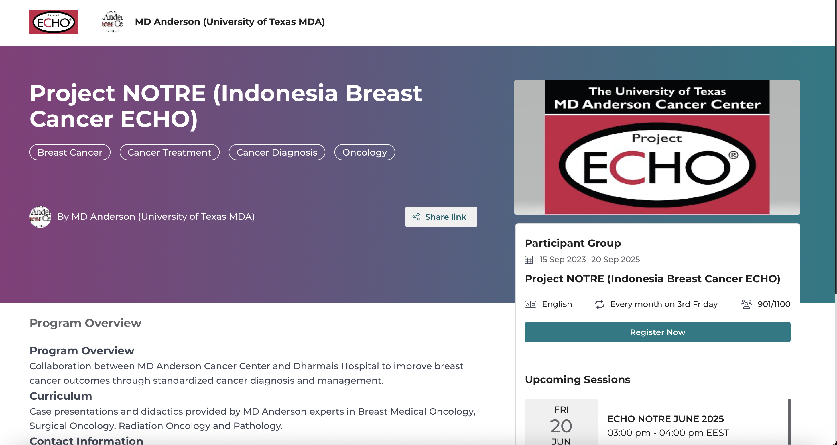 Project NOTRE (Indonesia Breast Cancer ECHO)