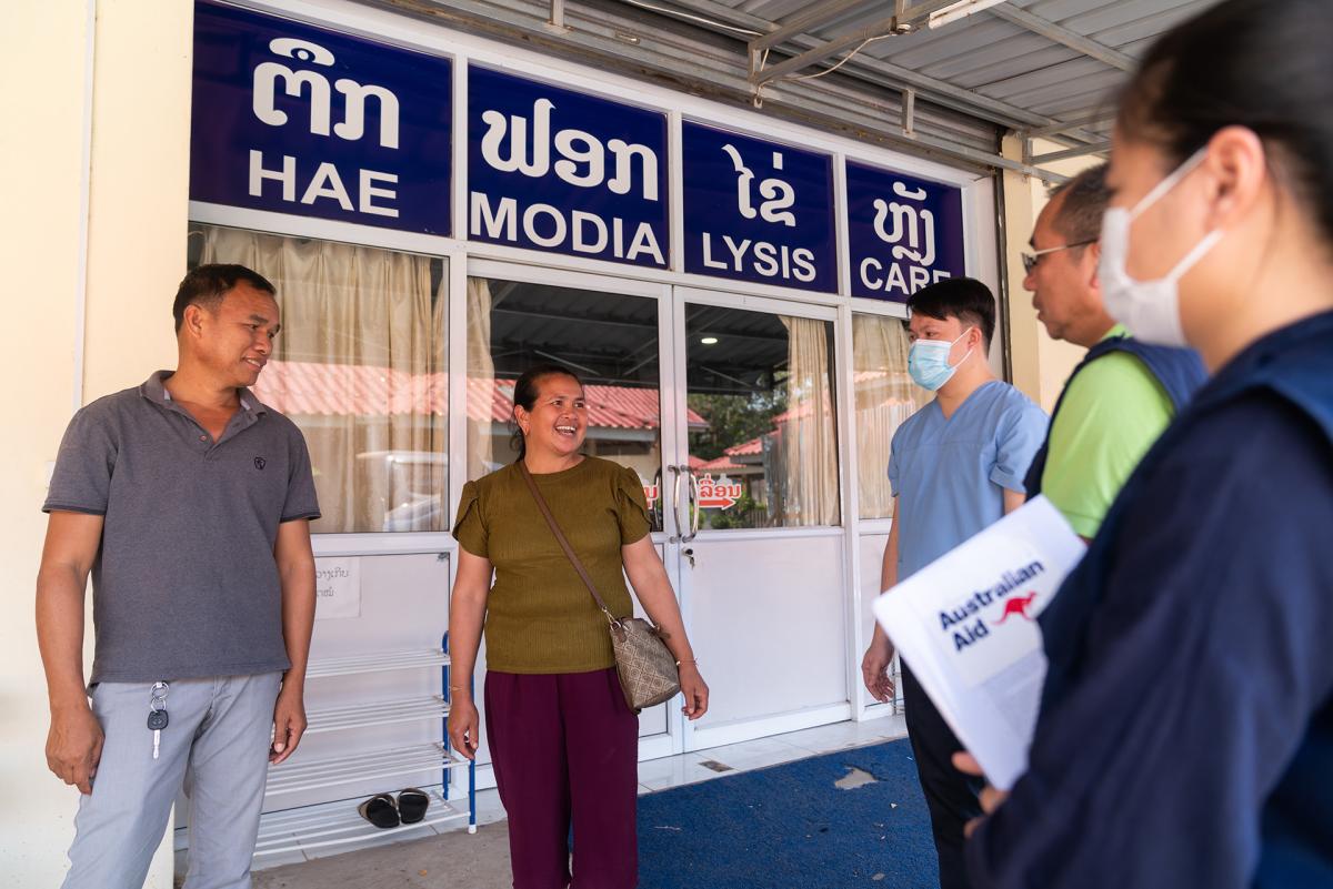 Somchit, a dialysis patient, after a successful dialysis treatment in Bolikomaxay Provincial Hospital       Credit: © WHO/PHOONSAB THEVONGSA