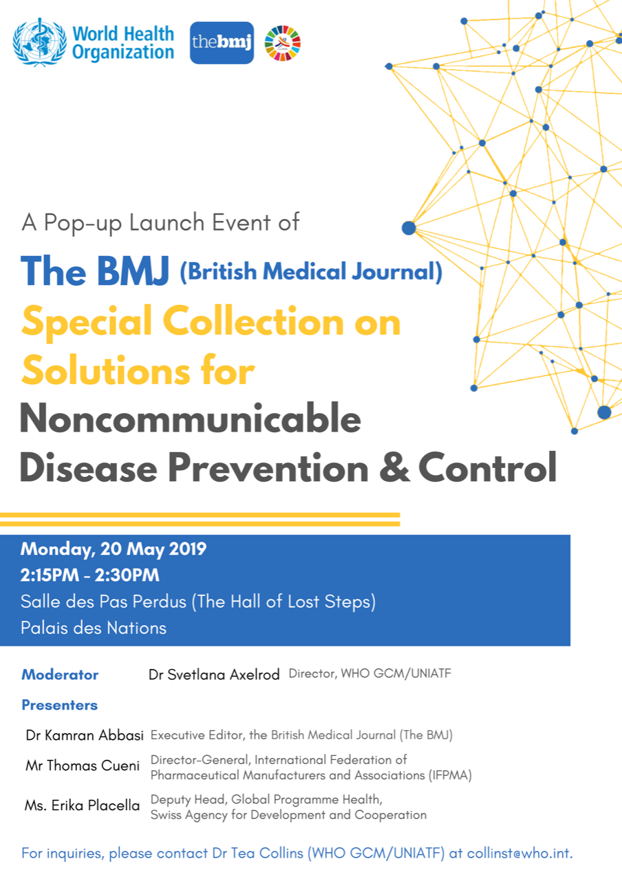 WHA72 Launch Event of the British Medical Journal's (BMJ) Special Collection on Solutions for NCD Prevention and Control
