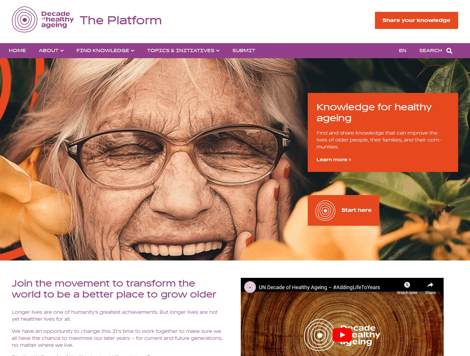 Decade of Healthy Ageing Platform