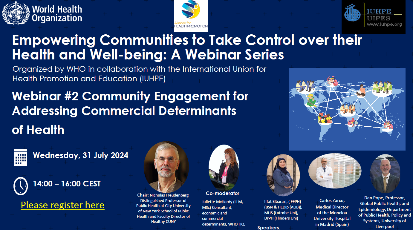 Webinar: ‘Empowering Communities to Take Control over Their Health and Well-being.’