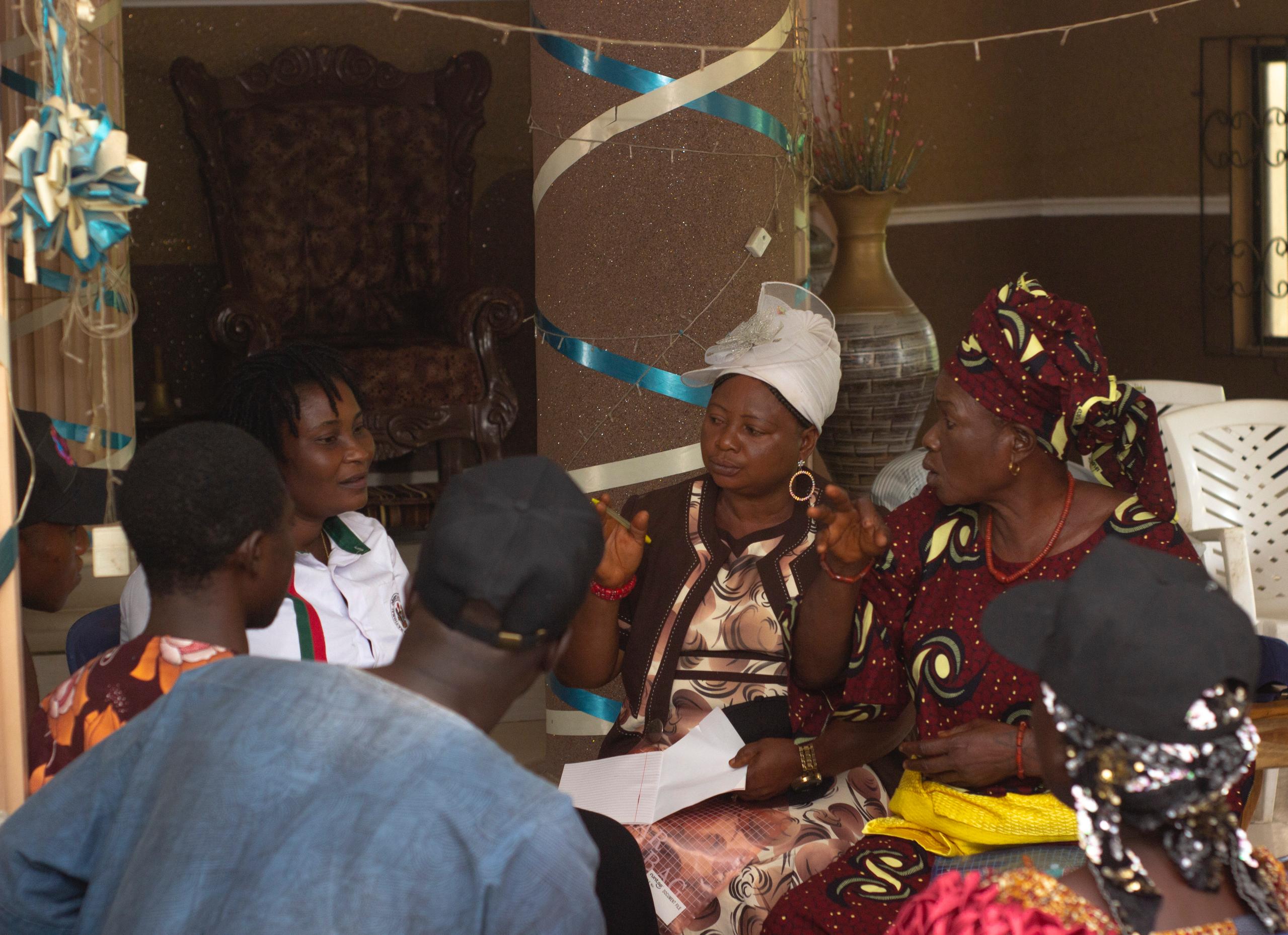 Influential leaders in Gbonyin LGA developing an action plan. Photo: Gender Mobile