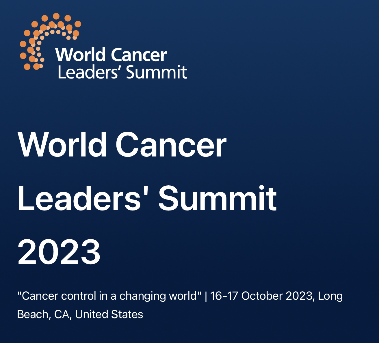 World Cancer Leaders' Summit 2023