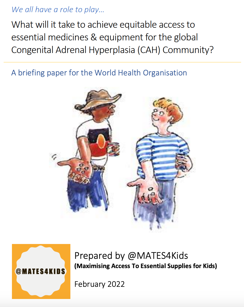 WHO Briefing Paper: What will it take to achieve equitable access to essential medicines & equipment for the global CAH community?