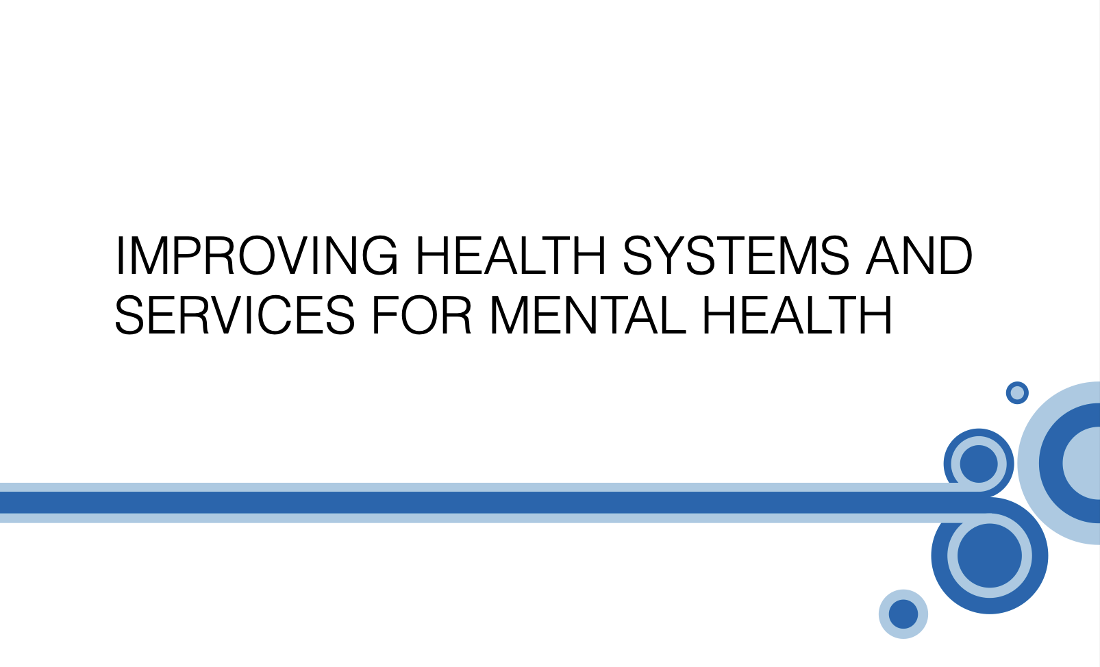 Improving health systems and services for mental health