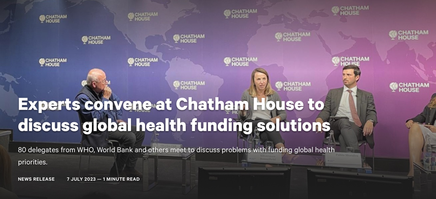 Experts convene at Chatham House to discuss global health funding solutions