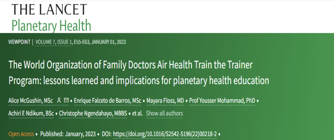 The World Organization of Family Doctors Air Health Train the Trainer Program
